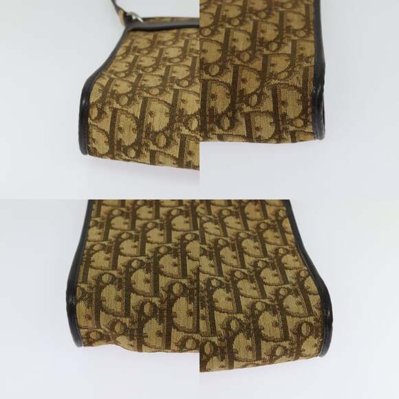 DIOR Trotter Canvas Shoulder Bag Brown Gold - Picture 10 of 12